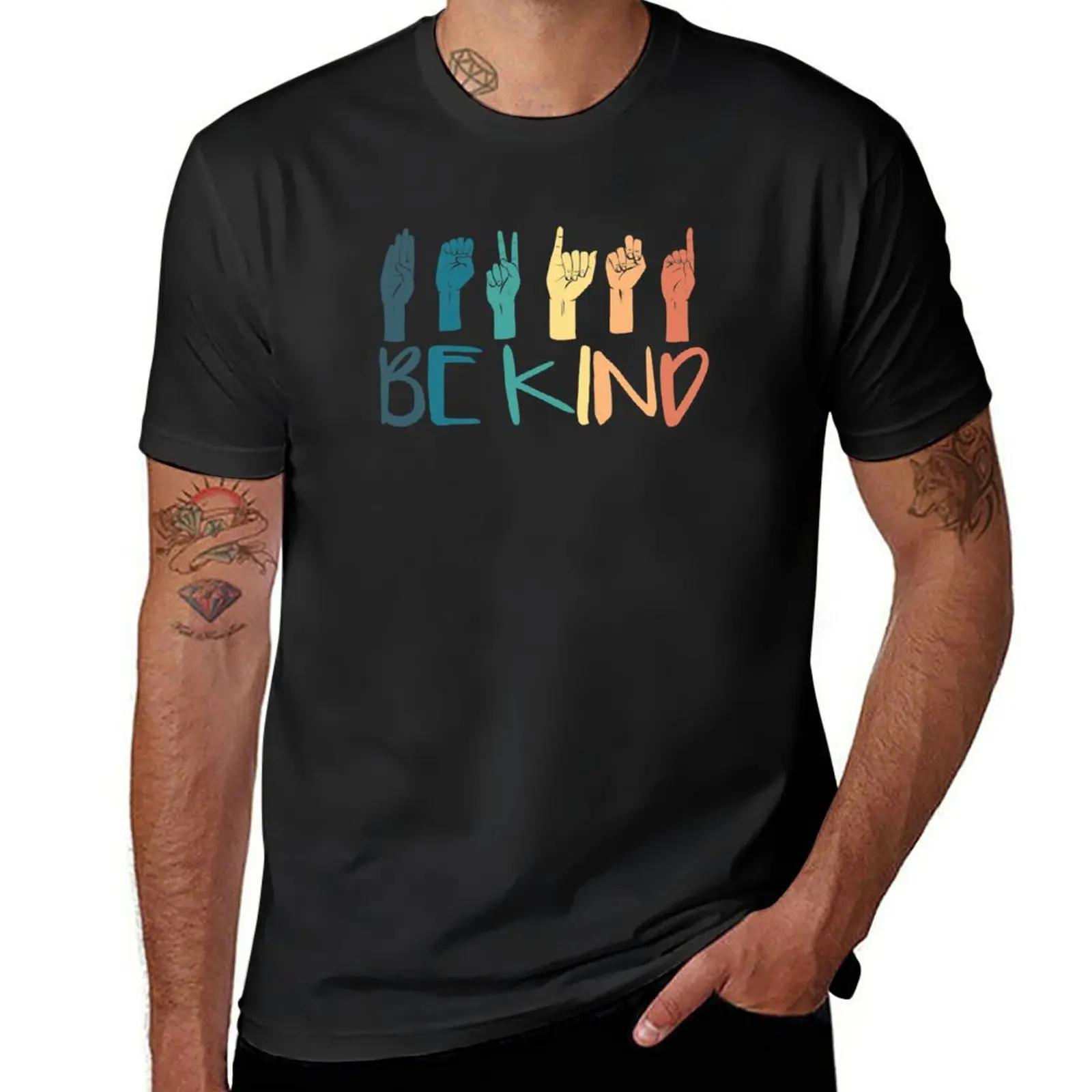 New Be Kind Hand Sign Language Teachers Retro Interpreter ASL T-Shirt black t shirts vintage t shirt funny t shirts t shirt men
New Be Kind Hand Sign Language Teachers Retro Interpreter ASL T-Shirt black t shirts vintage t shirt funny t shirts t shirt men