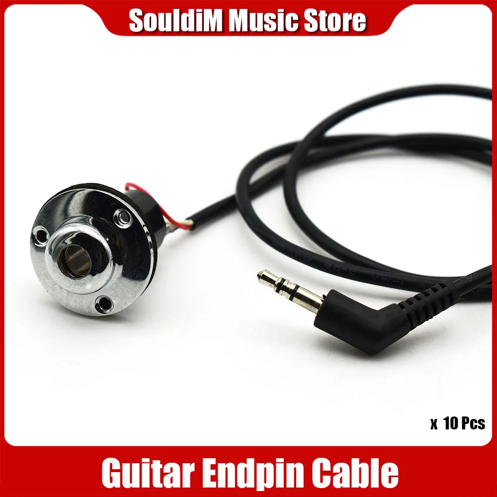 

10pcs Acoustic Guitar Piezo Pickup EQ Equalizer Hookup Wire Cable w/3.5mm Plug 6.35mm Socket Output Brass Endpin Cover EQ Cable