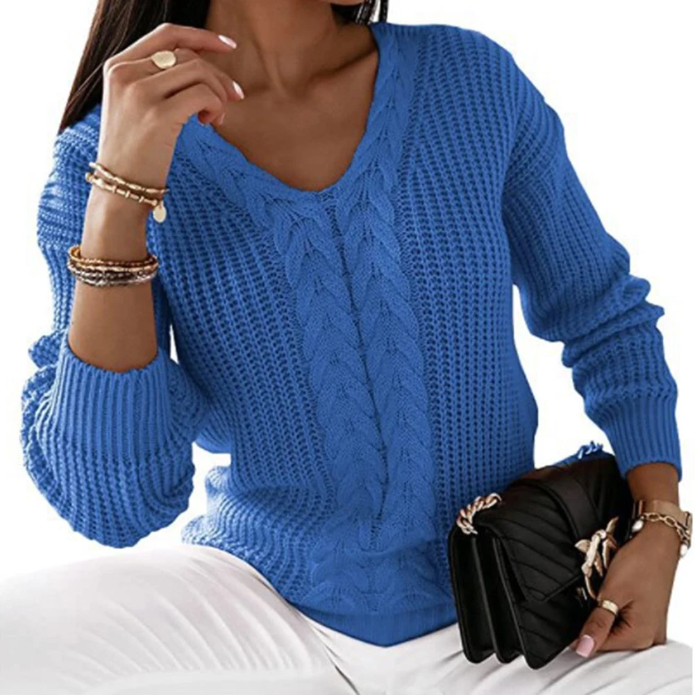 Fashion Autumn Women's Sweater Cable Knit V Neck Long Sleeve Solid Color Ladies Pullovers Jumper Tops Sweaters Woman Clothing
Fashion Autumn Women's Sweater Cable Knit V Neck Long Sleeve Solid Color Ladies Pullovers Jumper Tops Sweaters Woman Clothing
