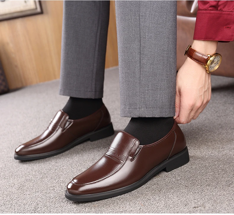 STRONGSHEN Italian Men Leather Shoes Warm Height Increase 6CM Loafers Dress Moccasins Breathable Slip on Driving Shoes Size 48 STRONGSHEN Italian Men Leather Shoes Warm Height Increase 6CM Loafers Dress Moccasins Breathable Slip on Driving Shoes Size 48