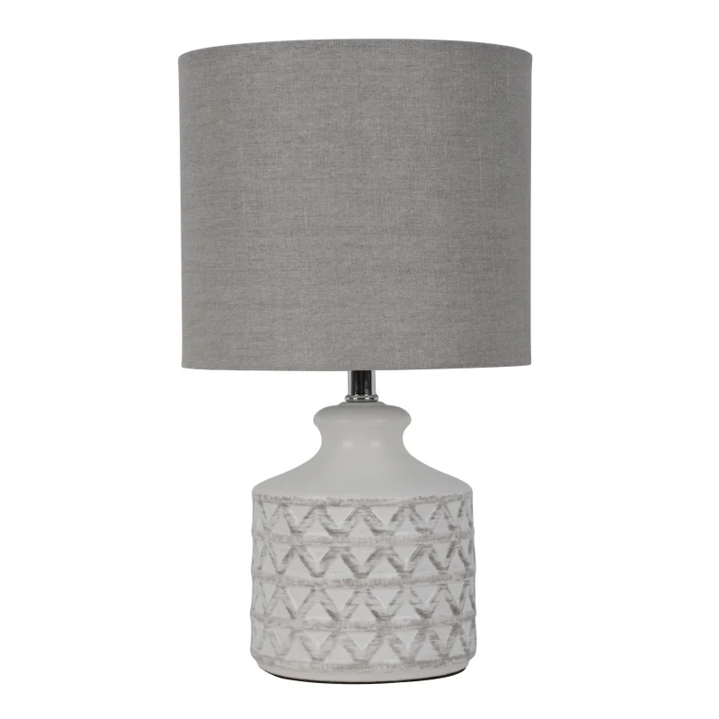 

Better Homes & Gardens Diamond Weave Ceramic Table Lamp with LED Bulb, Distressed White