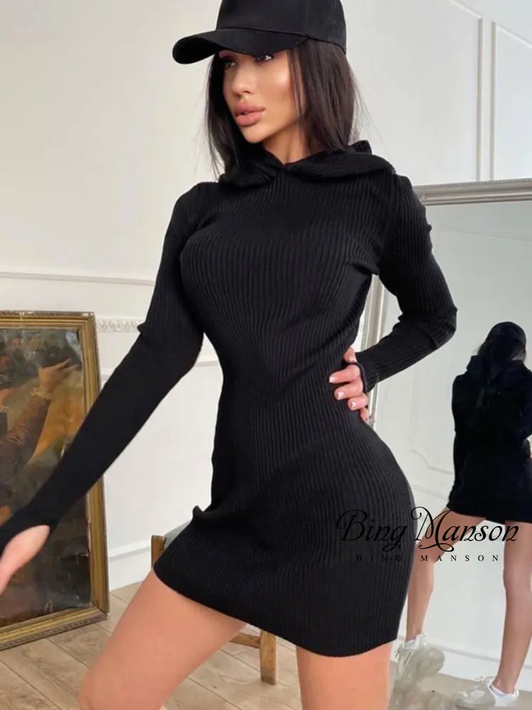 Long Sleeve Hooded Patchwork Tight Skirt 2023 Women's Fashion Street Casual Buttock Pullover Dress Mini Dress 
Long Sleeve Hooded Patchwork Tight Skirt 2023 Women's Fashion Street Casual Buttock Pullover Dress Mini Dress