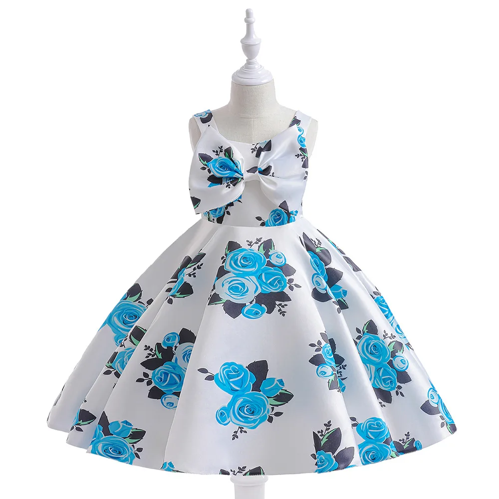Flower Satin Print Dress For 4-7 Years Girls Wedding Birthday Party Princess Kids Big Bow Costume Clothing Vestidos
Flower Satin Print Dress For 4-7 Years Girls Wedding Birthday Party Princess Kids Big Bow Costume Clothing Vestidos