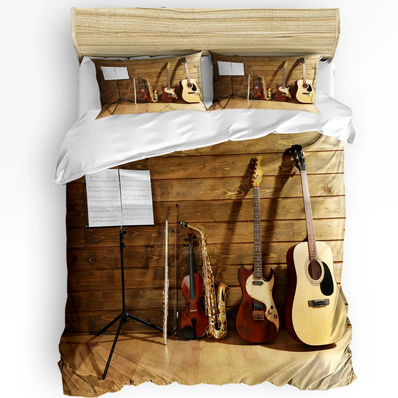 Guitar Musical Instrument Strings Wall 3pcs Bedding Set For Bedroom Double Bed Home Textile Duvet Cover Quilt Cover Pillowcase
Guitar Musical Instrument Strings Wall 3pcs Bedding Set For Bedroom Double Bed Home Textile Duvet Cover Quilt Cover Pillowcase