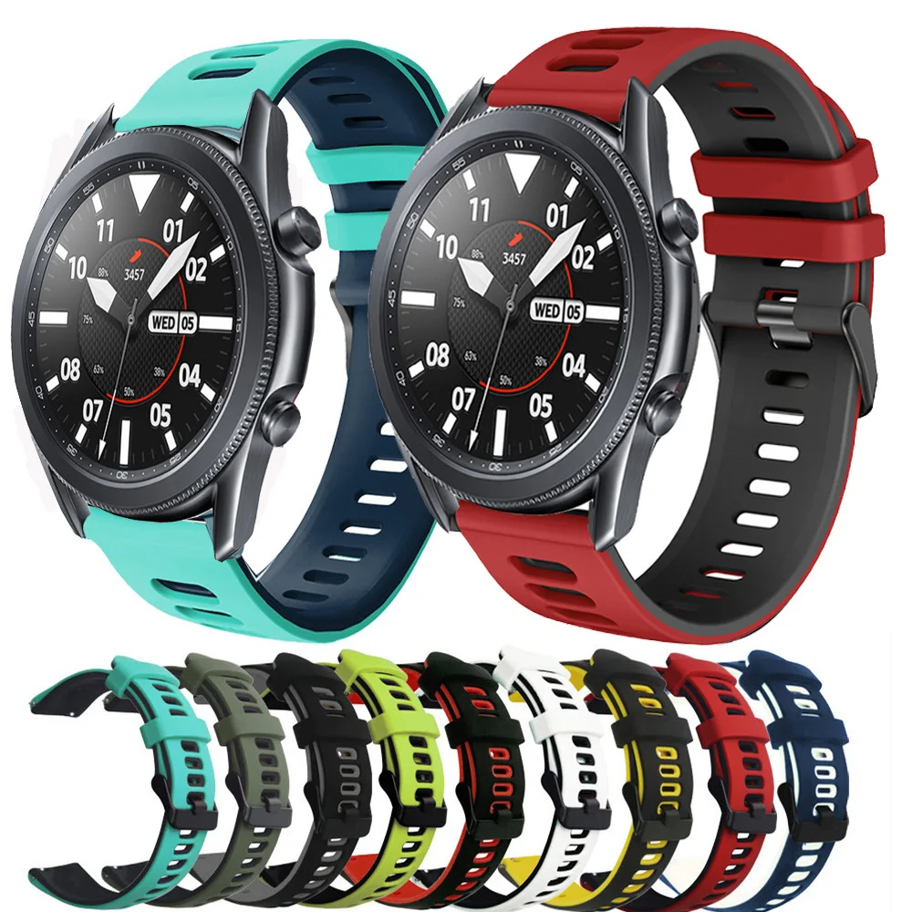 

For Samsung Galaxy Watch 3 45mm 41mm Watchband Silicone 20mm 22mm Sport Strap Galaxy 42mm 46mm/Gear S3 S2/Active 2 Bracelet Band