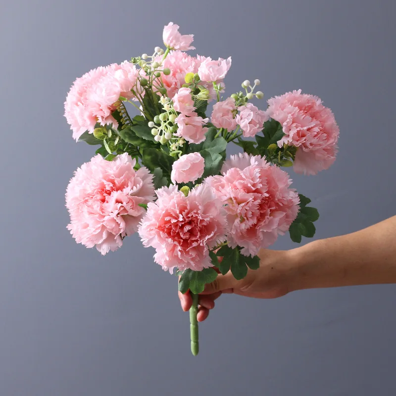 

10 Head Bouquet of Carnations Artificial Flowers Simulated Flowers Mother's Day Carnation Bouquet Flores Gifts Home Accessories