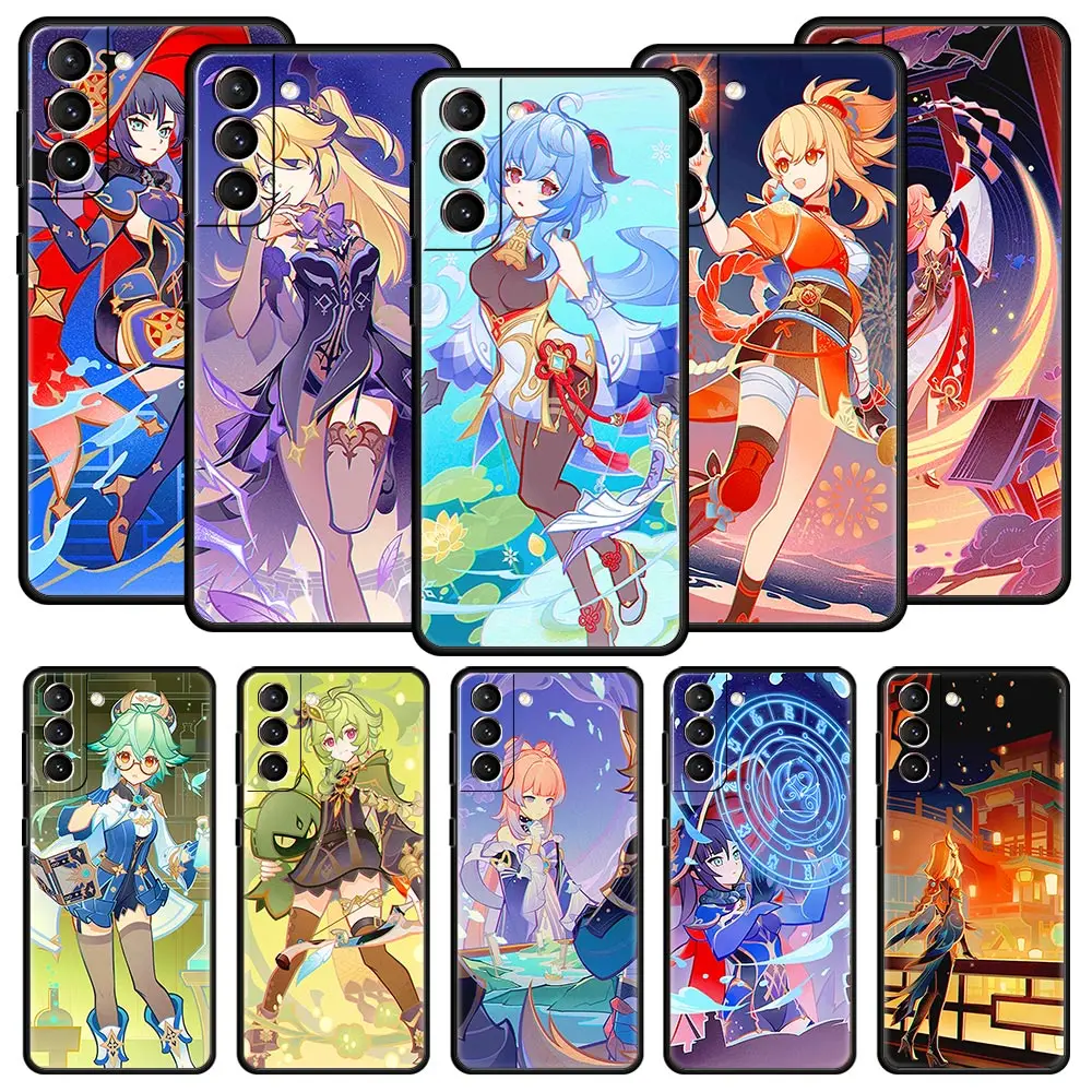

Genshin Impact Phone Case For Samsung Galaxy S23 S22 Ultra S20 S21 FE 5G S10 S9 Plus S10E S8 S7 Edge Soft Silicone Pattern Cover