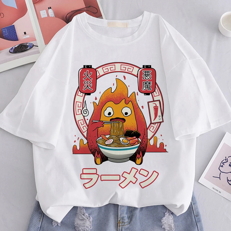 Howl's Moving Castle Graphic Print T-shirt Women Harajuku Aesthetic White Tops Tshirt 2021 New Summer Fashion Y2k Female T Shirt
Howl's Moving Castle Graphic Print T-shirt Women Harajuku Aesthetic White Tops Tshirt 2021 New Summer Fashion Y2k Female T Shirt