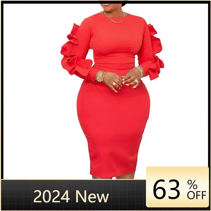 Spring Summer Elegant Office Pencil Dress Women's Round neck Long Sleeved Fashion Commuter Slim Fit Party Dress Women
Spring Summer Elegant Office Pencil Dress Women's Round neck Long Sleeved Fashion Commuter Slim Fit Party Dress Women