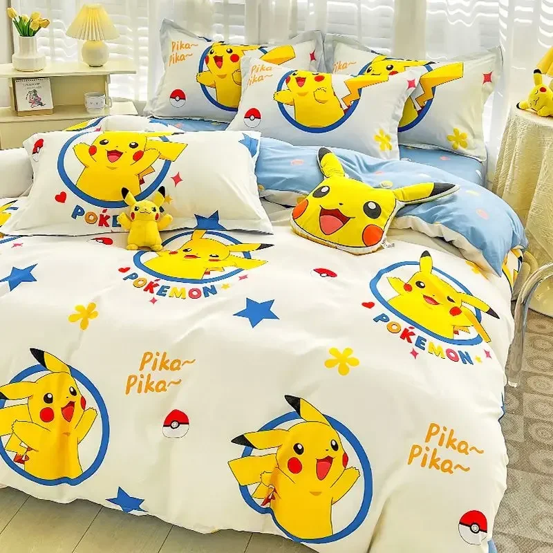 Pokemon Cartoon Children's Bedding Pikachu Kawaii Cotton Sheets Quilt Covers Skin-Friendly Student Dormitory Single Bedclothes 
Pokemon Cartoon Children's Bedding Pikachu Kawaii Cotton Sheets Quilt Covers Skin-Friendly Student Dormitory Single Bedclothes