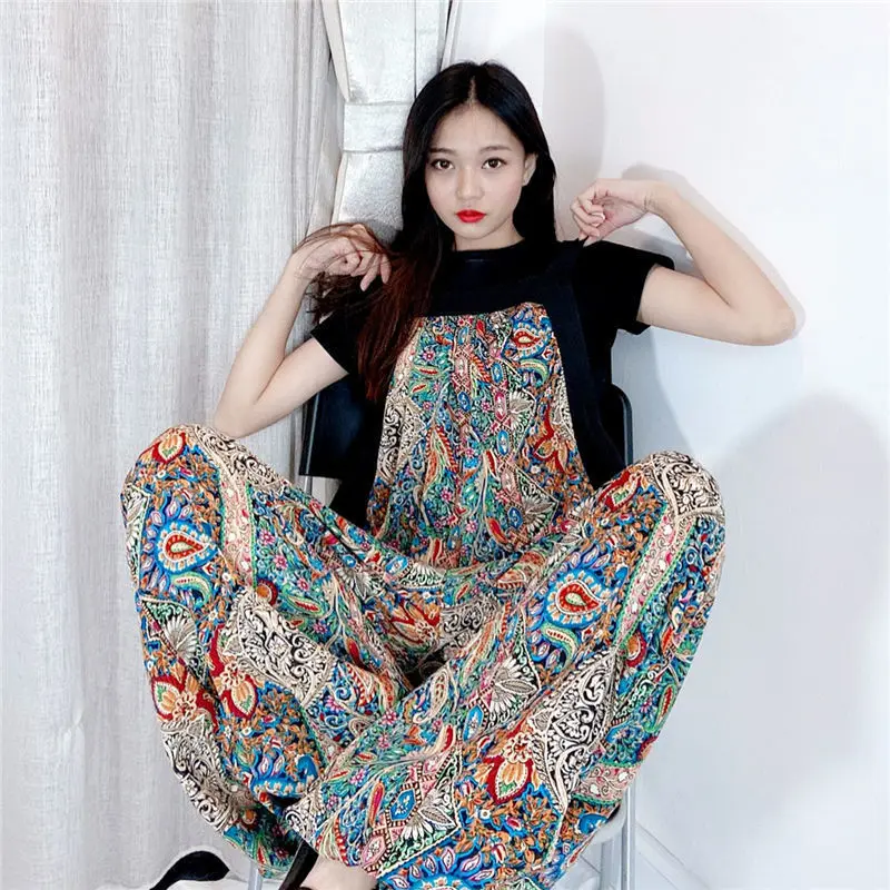 Jumpsuits for Women Cotton Streetwear Print Loose Full Length High Waist Euro-America Style Large Size Jumpsuit
Jumpsuits for Women Cotton Streetwear Print Loose Full Length High Waist Euro-America Style Large Size Jumpsuit