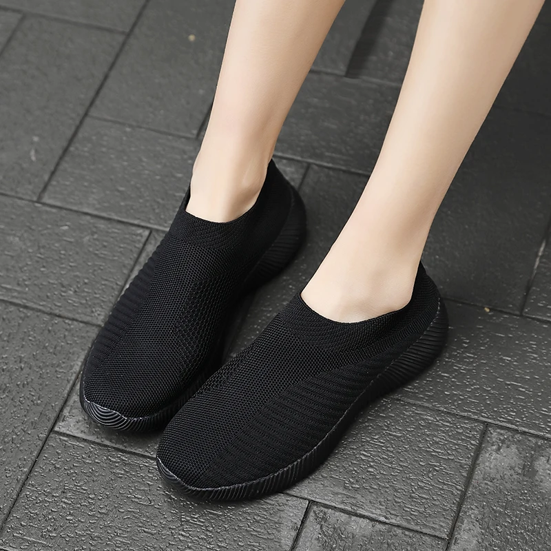 

Women Sock Sneakers Black Lightweight Slip on Mesh Shoes Casual Athletic Running Shoes Leisure Feel Bare Walking Shoes 1926 t