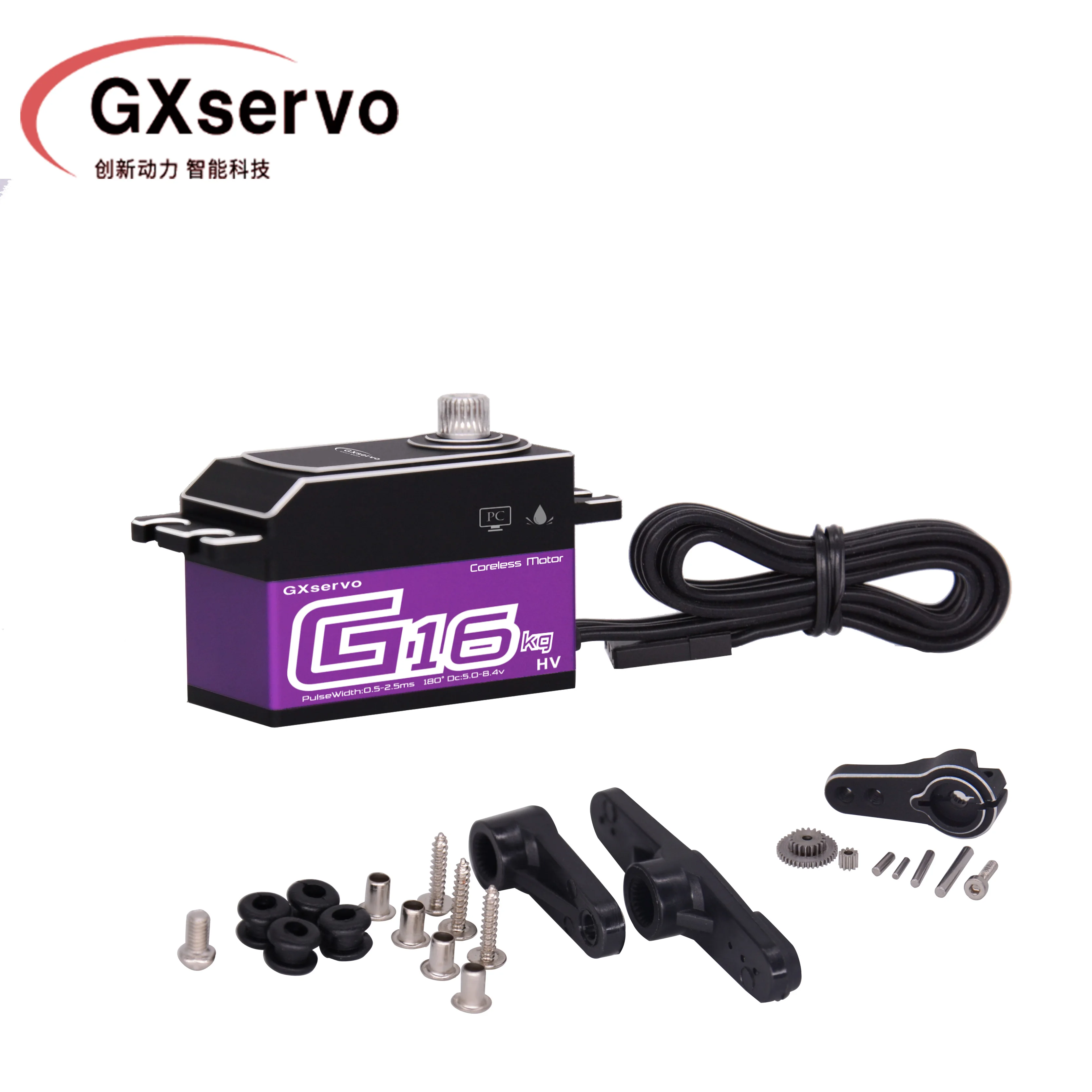 GXservo 16KG Large Torque CNC Aluminium Shell Metal Gear Coreless Waterproof 1:10 Short Body For RC Car Robot Airplane Boat
GXservo 16KG Large Torque CNC Aluminium Shell Metal Gear Coreless Waterproof 1:10 Short Body For RC Car Robot Airplane Boat