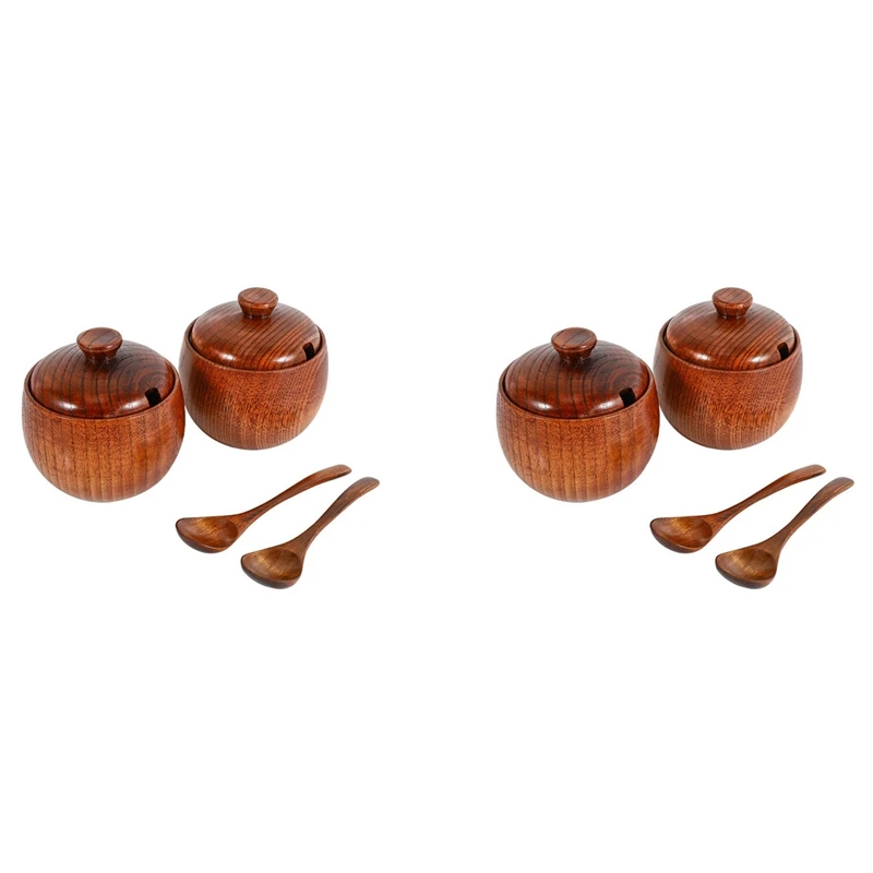 4Pcs Spice Jar Seasoning Can Sugar Bowl With Lid Spoon Wood Spice Storage Box Sugar Pot Salt Jars Kitchen Storage Jars
4Pcs Spice Jar Seasoning Can Sugar Bowl With Lid Spoon Wood Spice Storage Box Sugar Pot Salt Jars Kitchen Storage Jars