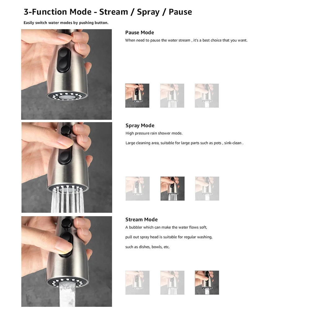 Practical Durable High Quality Faucet spray head Replacement Spray Sprayer Brushed Nickel For Pull Out Sink Faucet
Practical Durable High Quality Faucet spray head Replacement Spray Sprayer Brushed Nickel For Pull Out Sink Faucet