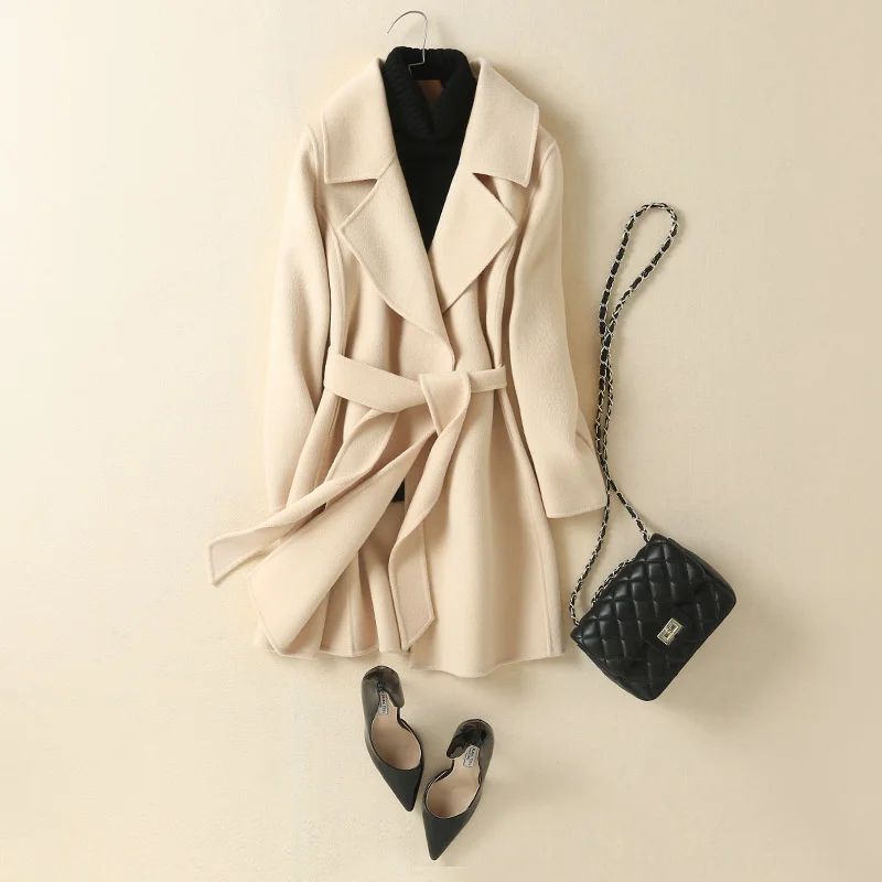 2023 Autumn/Winter New Double sided Cashmere Coat Women's Fashion Korean Version Medium Long Slim Fit Show Thin Woolen Coat
2023 Autumn/Winter New Double sided Cashmere Coat Women's Fashion Korean Version Medium Long Slim Fit Show Thin Woolen Coat