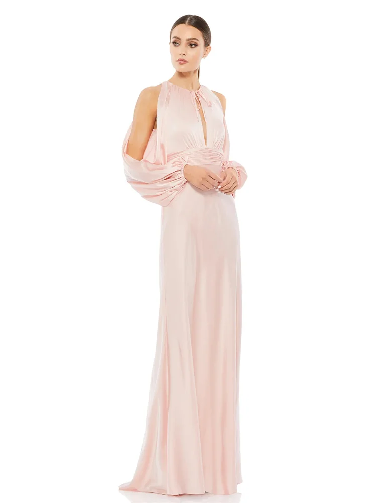 Straight Princess High Neck Floor-Length Back Zipper Satin Prom Dresses With Chest Tie Dresses For Women Party Wedding Evening
Straight Princess High Neck Floor-Length Back Zipper Satin Prom Dresses With Chest Tie Dresses For Women Party Wedding Evening