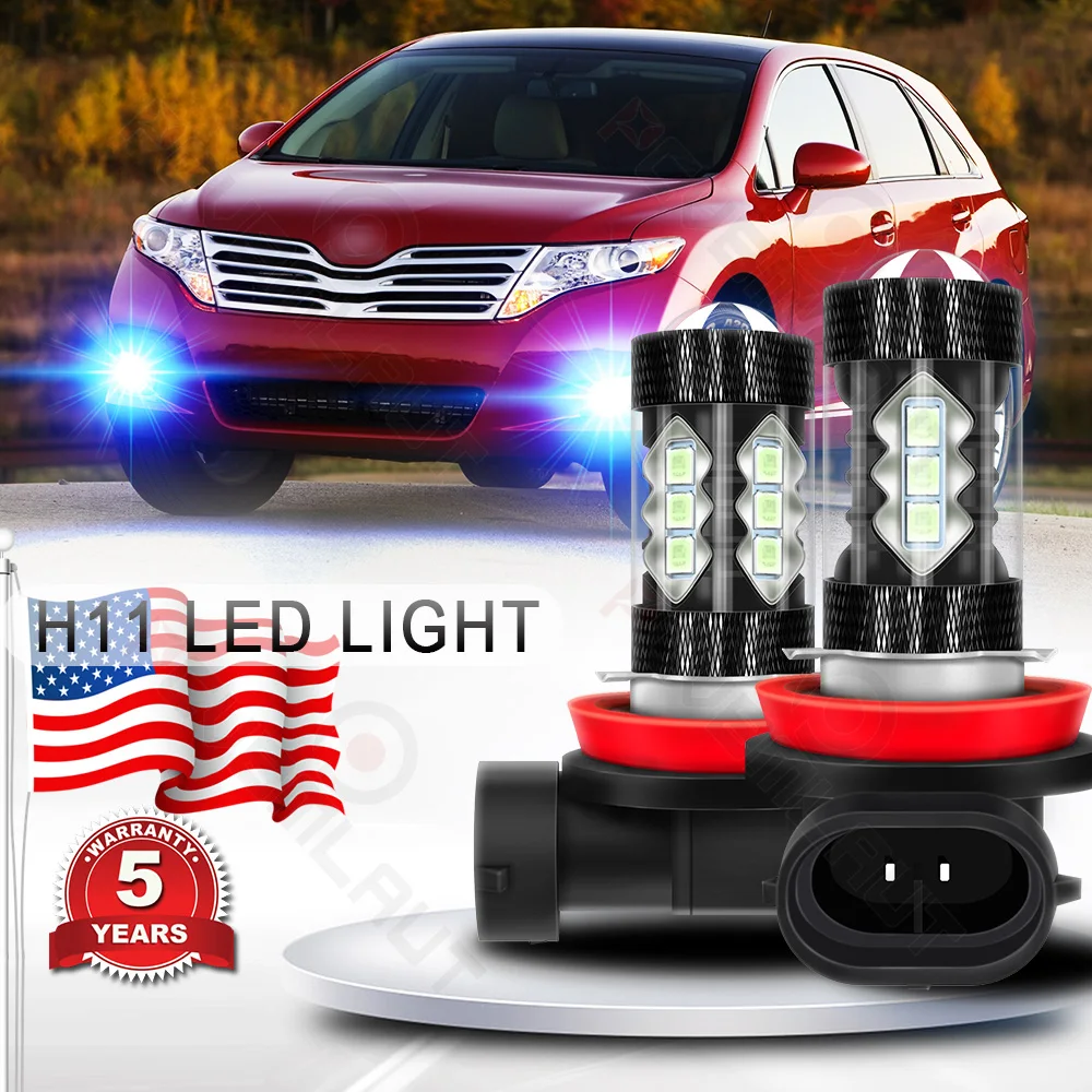 

CHUSYYRAY 2PCS Car lights 2947-H11 Super Bright LED Headlights High Low Beam Fog Light Bulb White 6000K Car accsesories