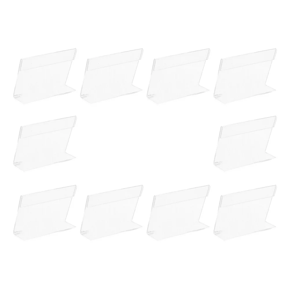 10 шт., L-образные держатели для знаков, акриловые этикетки, прайс-лист, стойка для дисплея, износостойкая полка
10 шт., L-образные держатели для знаков, акриловые этикетки, прайс-лист, стойка для дисплея, износостойкая полка