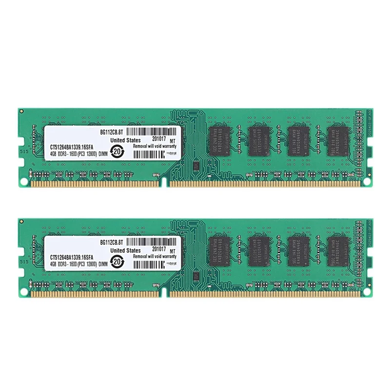 2X DDR3 4GB Memory Ram PC3-12800 1.5V 1600Mhz 240 Pin Desktop Memory DIMM Unbuffered And Non-ECC For AMD Motherboard
2X DDR3 4GB Memory Ram PC3-12800 1.5V 1600Mhz 240 Pin Desktop Memory DIMM Unbuffered And Non-ECC For AMD Motherboard
