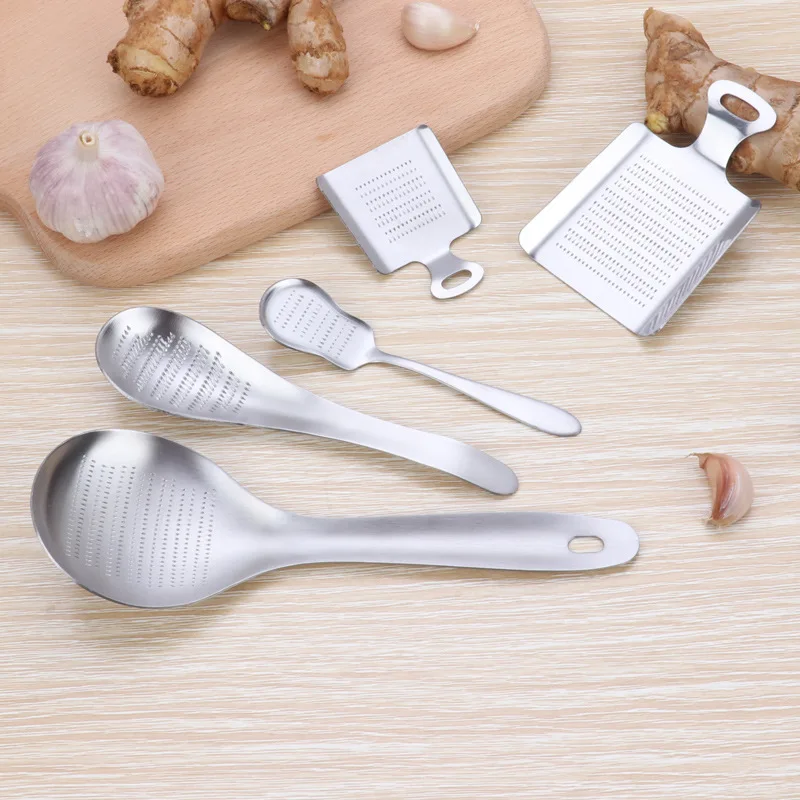 Generic Stainless Steeinger Grater Garlic Wasabi Crusher Burnishing