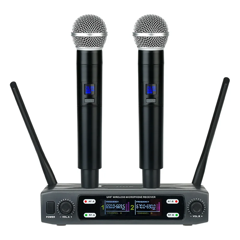 Беспроводной микрофон, ручной двухканальный Частотный UHF фиксированный динамический микрофон для караоке, свадебной вечеринки, звеньев церкви
Беспроводной микрофон, ручной двухканальный Частотный UHF фиксированный динамический микрофон для караоке, свадебной вечеринки, звеньев церкви