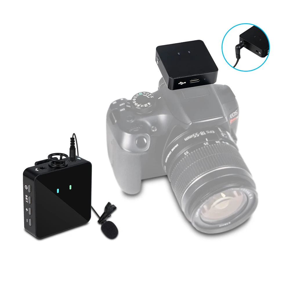 Wireless DSLR Camera Microphone Lavalier Mic Transmitter Receiver for Phone for Phone Smartphone 25M - 40M Recording
Wireless DSLR Camera Microphone Lavalier Mic Transmitter Receiver for Phone for Phone Smartphone 25M - 40M Recording