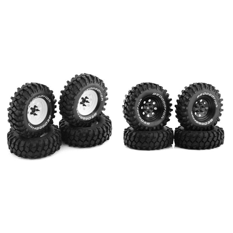 

4Pcs Metal 110Mm Beadlock Deep Dish Wheel Tire Set For /10 Short Course Truck ARRMA SENTON 8 Round Holes Parts White