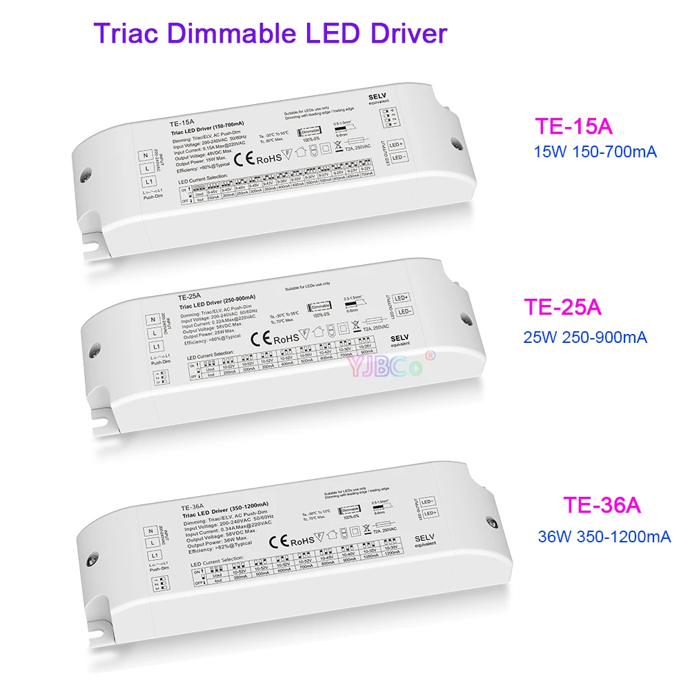 

Skydance AC Triac Dimming Push-Dim LED Driver 220V input Output 1-36W 150-1200mA constant current Dimmable dimmer DIP switch