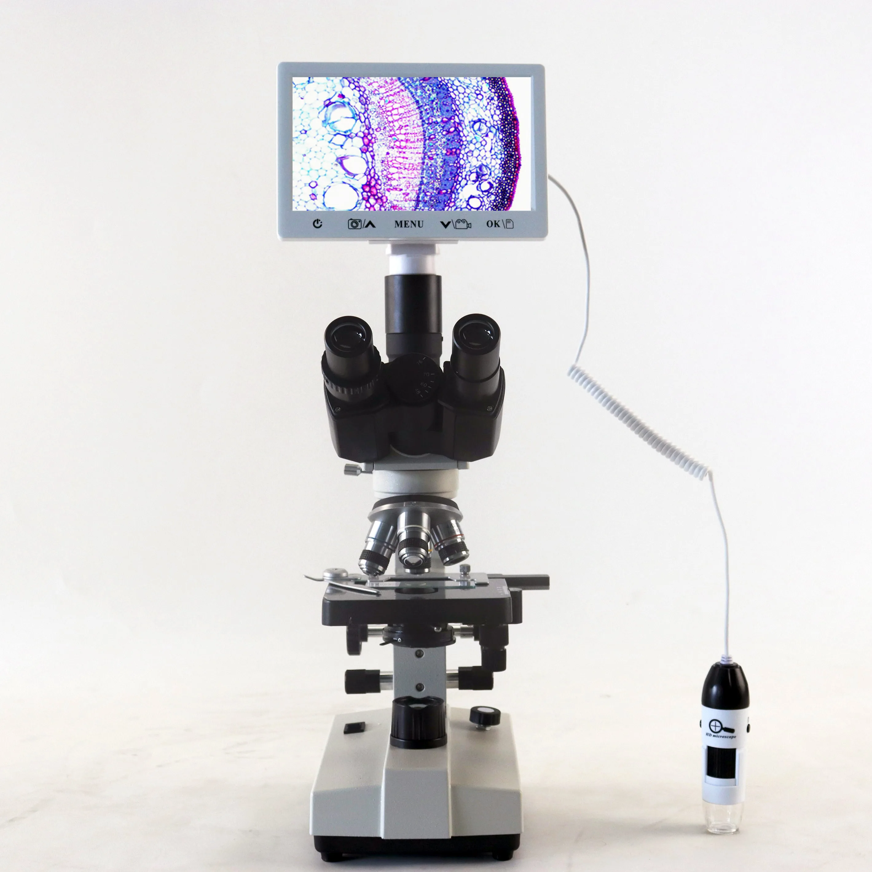 New Portable 7inch LCD Screen 1600X Digital stereo USB Trinocular Biological Microscope with Mini Handheld digital microscope
New Portable 7inch LCD Screen 1600X Digital stereo USB Trinocular Biological Microscope with Mini Handheld digital microscope