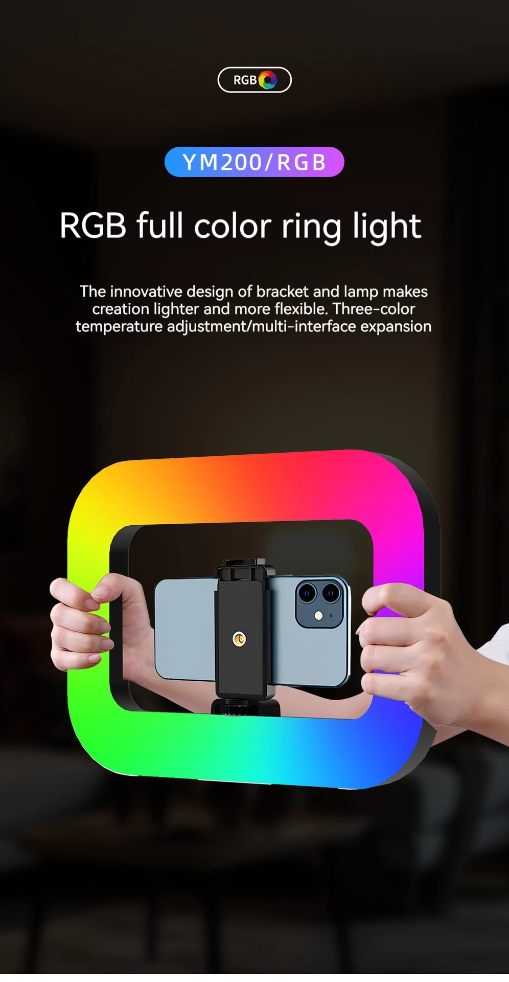 anillo dde luz arcoiris Color RGB, transmisión en vivo de teléfono móvil portátil, luz de relleno de anillo para Selfie de fotografía 2 anillo dde luz arcoiris Color RGB anillo dde luz arcoiris Color RGB, transmisión en vivo de teléfono móvil portátil, luz de relleno de anillo para Selfie de fotografía » anillo dde luz arcoiris Color RGB