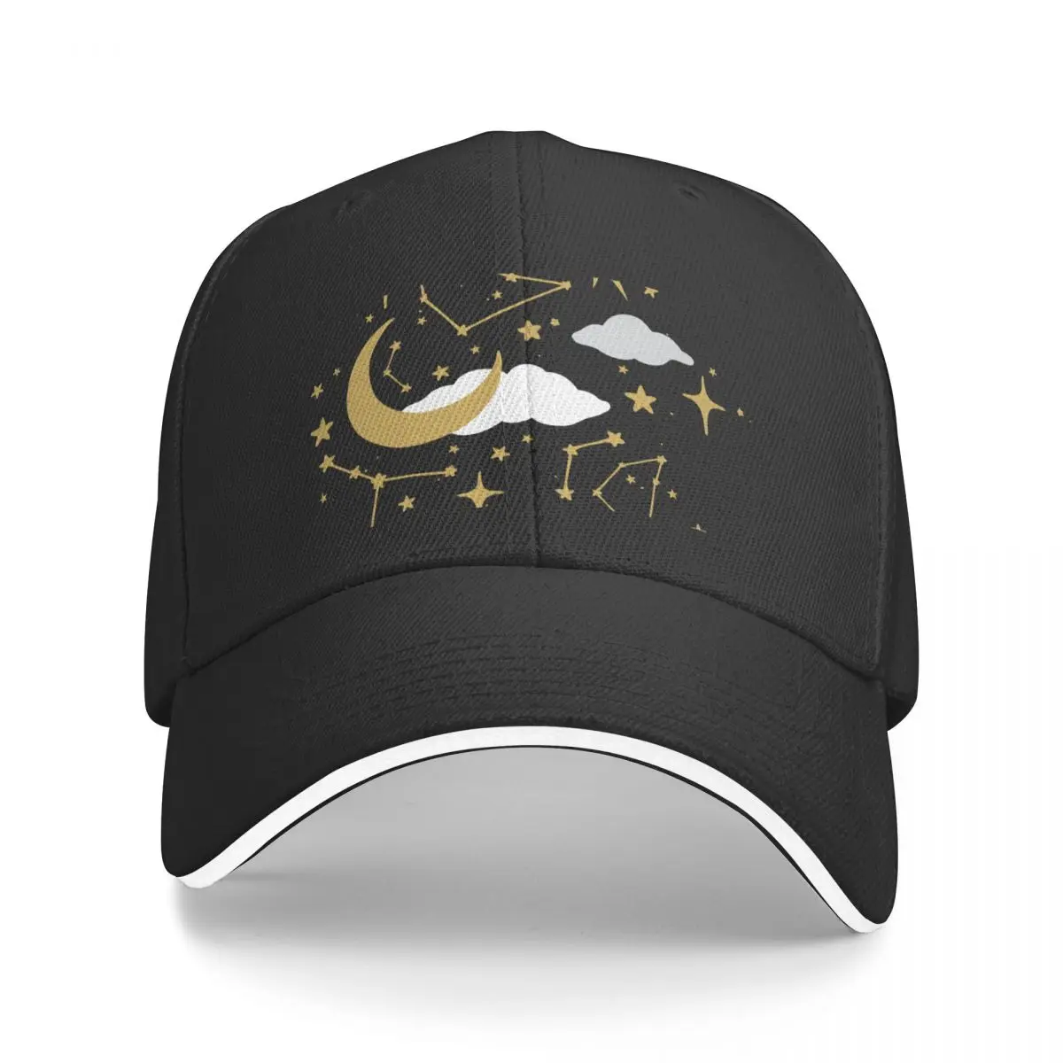 

New Celestial Stars and Moons in Gold and White Baseball Cap Caps Trucker Hats Women's Beach Outlet Men's