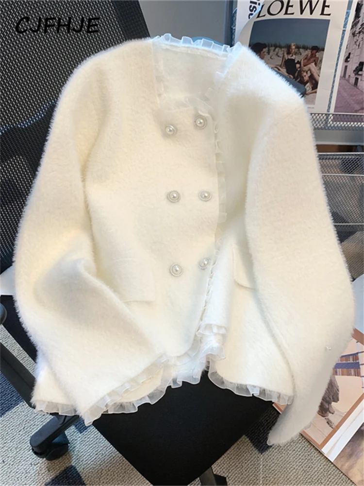 CJFHJE New Women's White Cashmere Knitted Sweater French Square Neck Long Sleeve Fashion Women's Thick Classic Cardigan Sweater
CJFHJE New Women's White Cashmere Knitted Sweater French Square Neck Long Sleeve Fashion Women's Thick Classic Cardigan Sweater