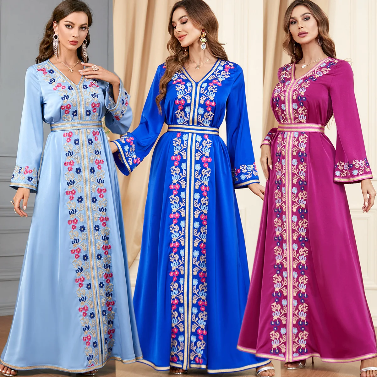 

Luxury Ramadan Muslim Abaya Dress for Women Eid Arabic Femme Evening Party Jalabiya Islam Turkey Dresses Moroccan Caftan Robe