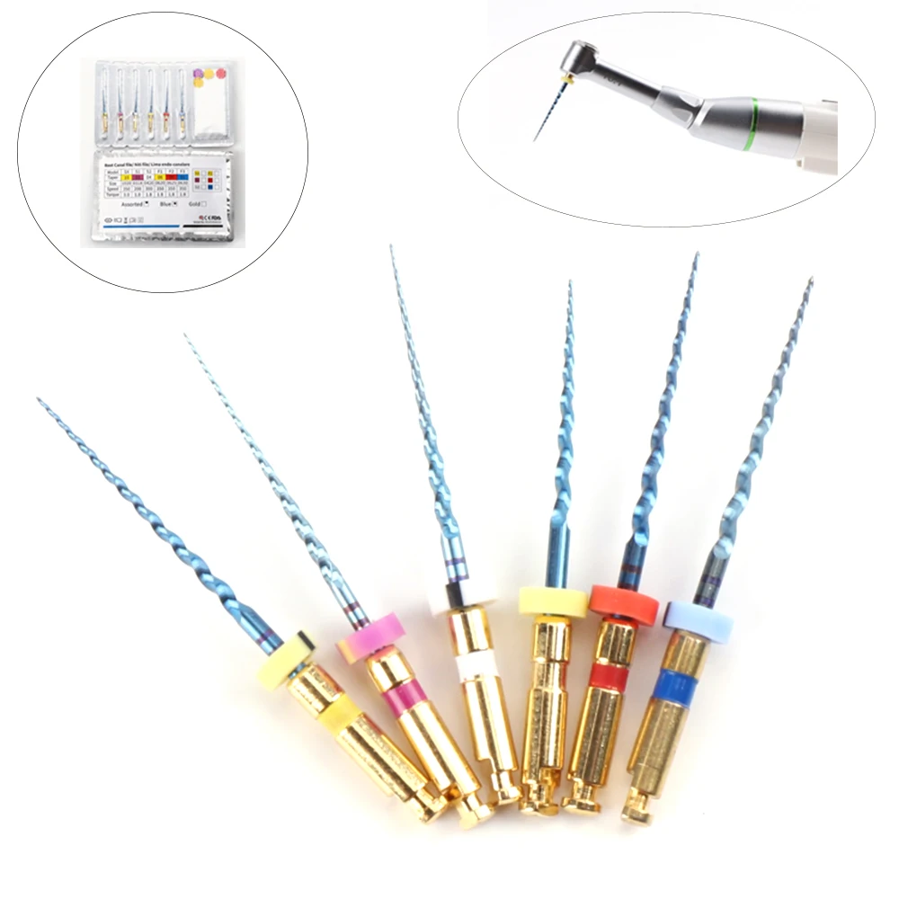 

6Pcs Files Dental Lab Dental Heat Activated Root Canal Files Endodontic Engine Use File NiTi Super Rotary