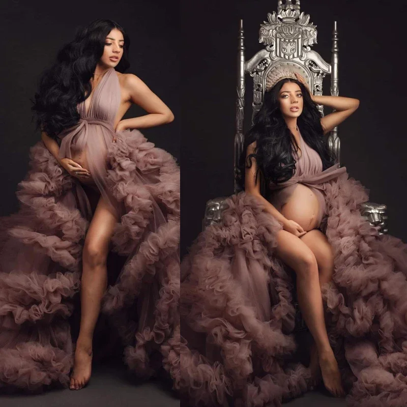2023 Tulle Maternity Robes With Bow Ruffled Layered Long Puffy Women Tulle Maternity Dress Custom Made For Photography
2023 Tulle Maternity Robes With Bow Ruffled Layered Long Puffy Women Tulle Maternity Dress Custom Made For Photography