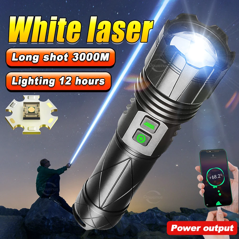 

Super 5000M Ultra Powerful Flashlight USB Rechargeable LED Torch Zooming Long Range Hand Lamp Outdoor High Power LED Flashlight