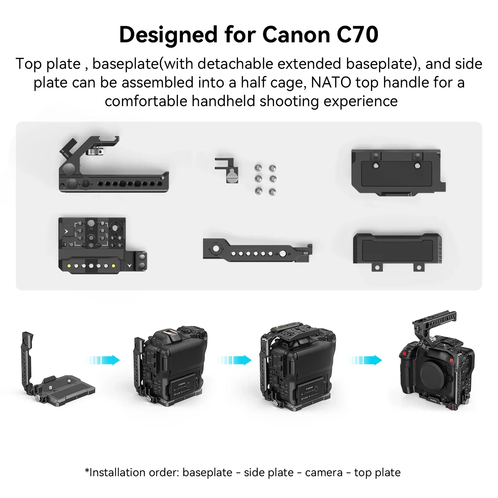Новинка клетка для камеры SmallRig ручной комплект для Canon EOS C70 с ARRI 38 "-16 отверстиями поддержка DJI RS2RSC 2 стабилизаторы съемки
Новинка клетка для камеры SmallRig ручной комплект для Canon EOS C70 с ARRI 38 "-16 отверстиями поддержка DJI RS2RSC 2 стабилизаторы съемки