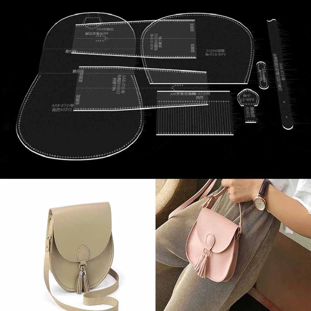 

Leather Bag Pattern Making with Kraft Paper and Acrylic Templates for Ladies Retro British Pig Bun