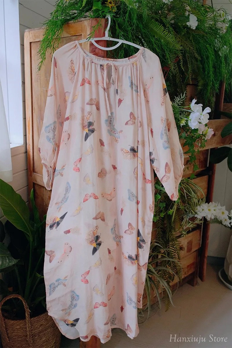 Hanxiuju Vintage Long Sleeve Nightgowns For Women Soft Viscose Cotton Nightwear Ladies Elegant Dress Spring Autumn 4 Sa5e6ac6ca31644229383bebd85d178adE