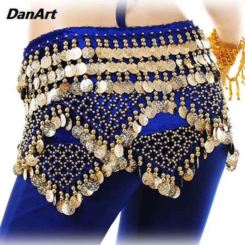 

Lady Belly Dance Hip Scarf Accessories Oriental Indian Dance Hip Wrap Waist Chain High Quality Coins Practice Waist Hip Scarf