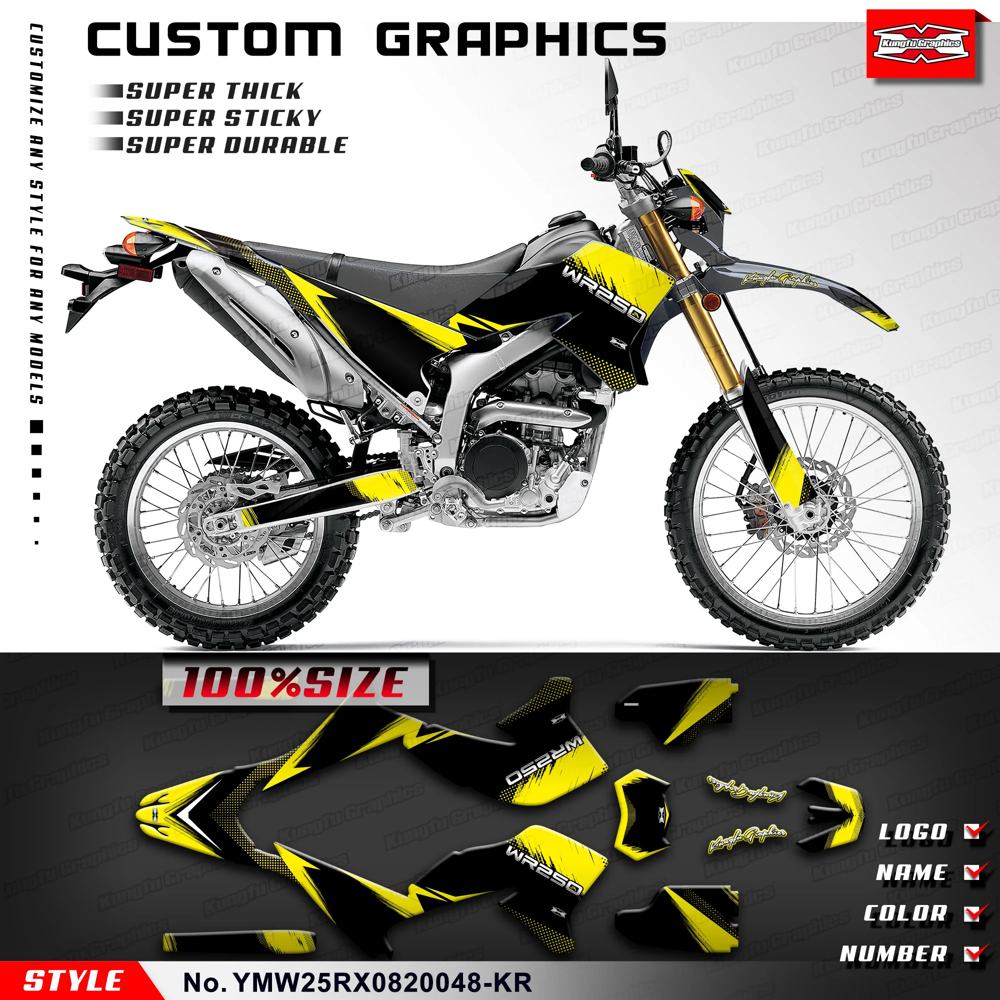KUNGFU, графическая клейкая наклейка, Виниловая наклейка для Yamaha WR250R WR250X 2008-2020, YMW25RX0820048-KR
KUNGFU, графическая клейкая наклейка, Виниловая наклейка для Yamaha WR250R WR250X 2008-2020, YMW25RX0820048-KR