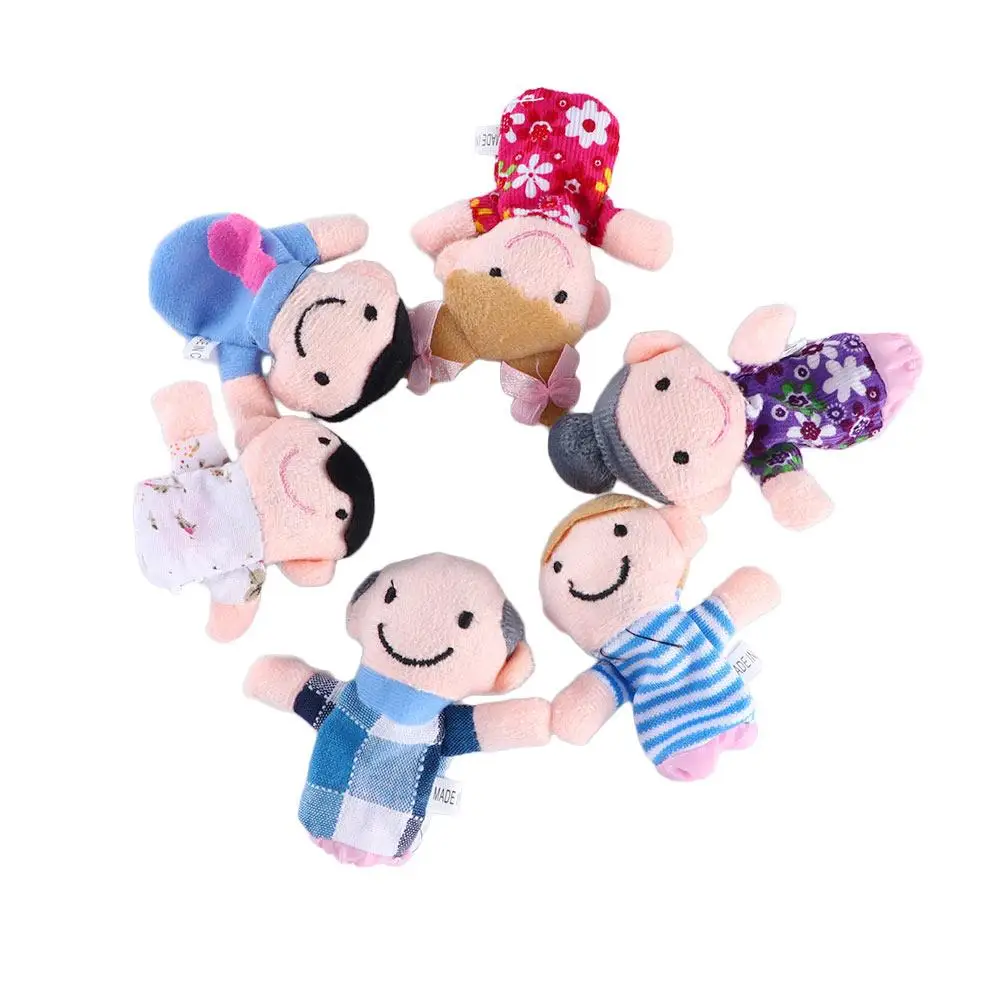 

Cute 6pcs/lot Cartoon Doll Kids Gifts Cloth Doll Toys Family Finger Puppets Set Plush Toys Hand Puppet Finger Doll