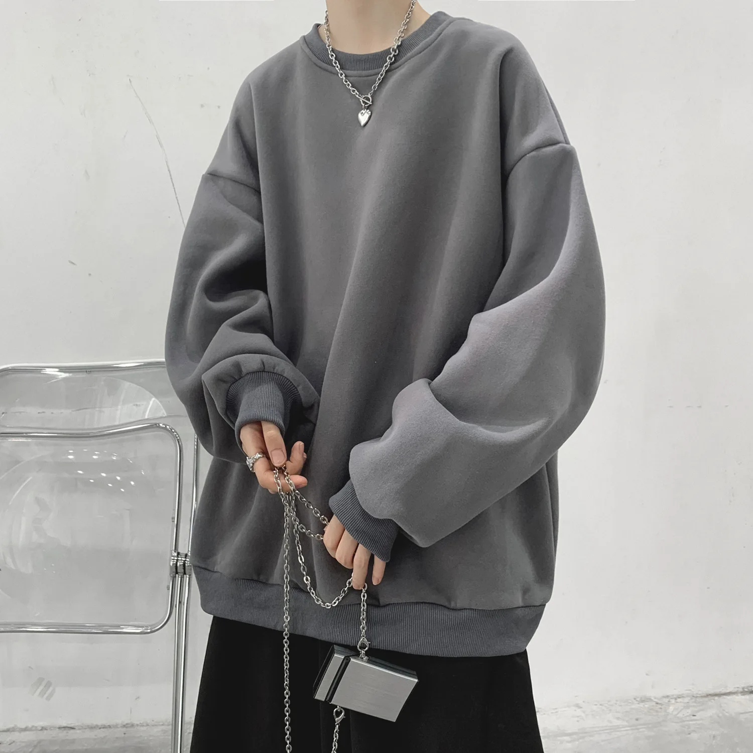 Streetwear Man Sweatshirts Solid Color Pullover Casual Loose Fleece Autumn and Winter Hoodie Men Long Sleeve O-Neck Tops
Streetwear Man Sweatshirts Solid Color Pullover Casual Loose Fleece Autumn and Winter Hoodie Men Long Sleeve O-Neck Tops