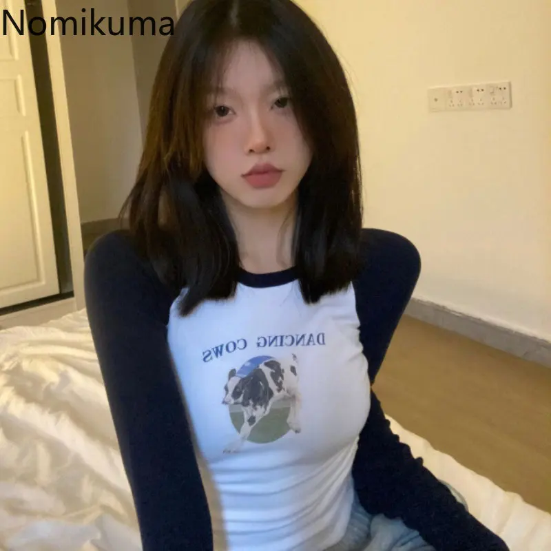 Casual Y2k Tops Women Clothes Contrast Color Tunic Long Sleeve Tshirts Fashion Korean Tees Crop Top Vintage T-shirt Crop Top
Casual Y2k Tops Women Clothes Contrast Color Tunic Long Sleeve Tshirts Fashion Korean Tees Crop Top Vintage T-shirt Crop Top