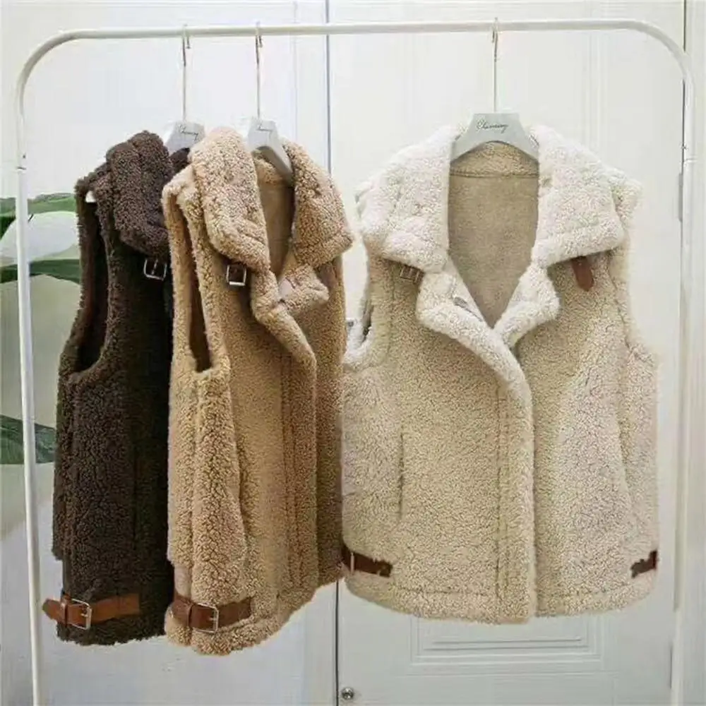 2022 Winter Autumn Thick Lmitation Lamb Wool Vest Jackets Women Oversized Solid Warm Loose Zip Pockets Outwear Coat Gilet Femme
2022 Winter Autumn Thick Lmitation Lamb Wool Vest Jackets Women Oversized Solid Warm Loose Zip Pockets Outwear Coat Gilet Femme
