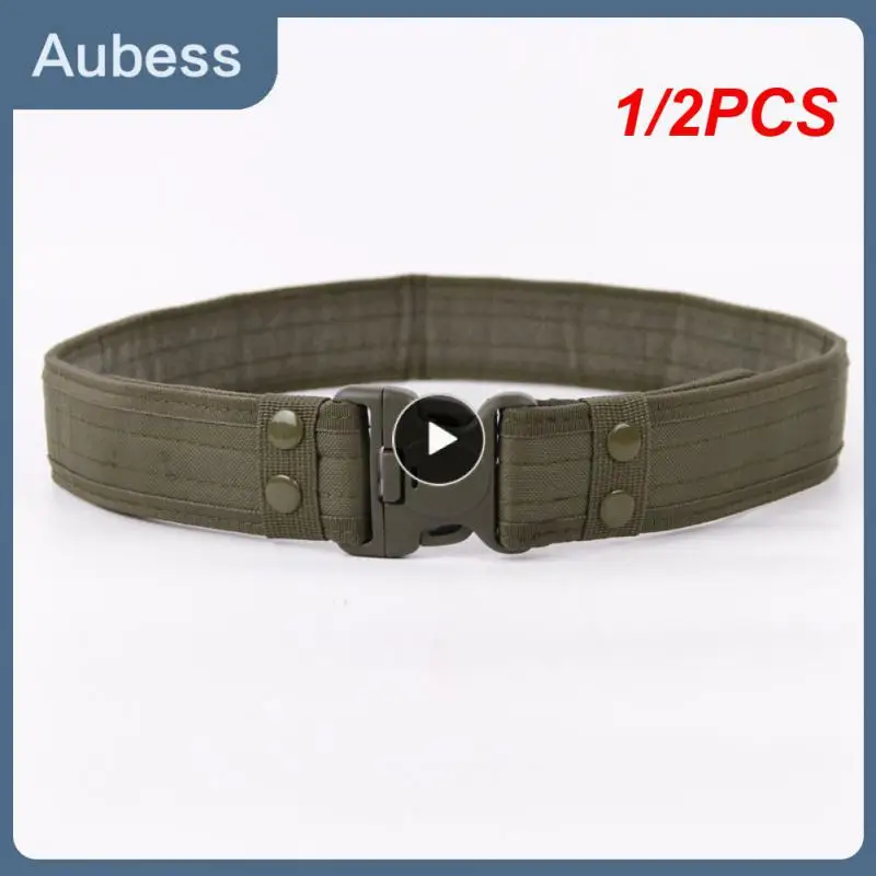 

1/2PCS Quick Release Military Tactical Belt Army Style Combat Belts Fashion Men Camouflage Canvas Waistband Outdoor Hunting