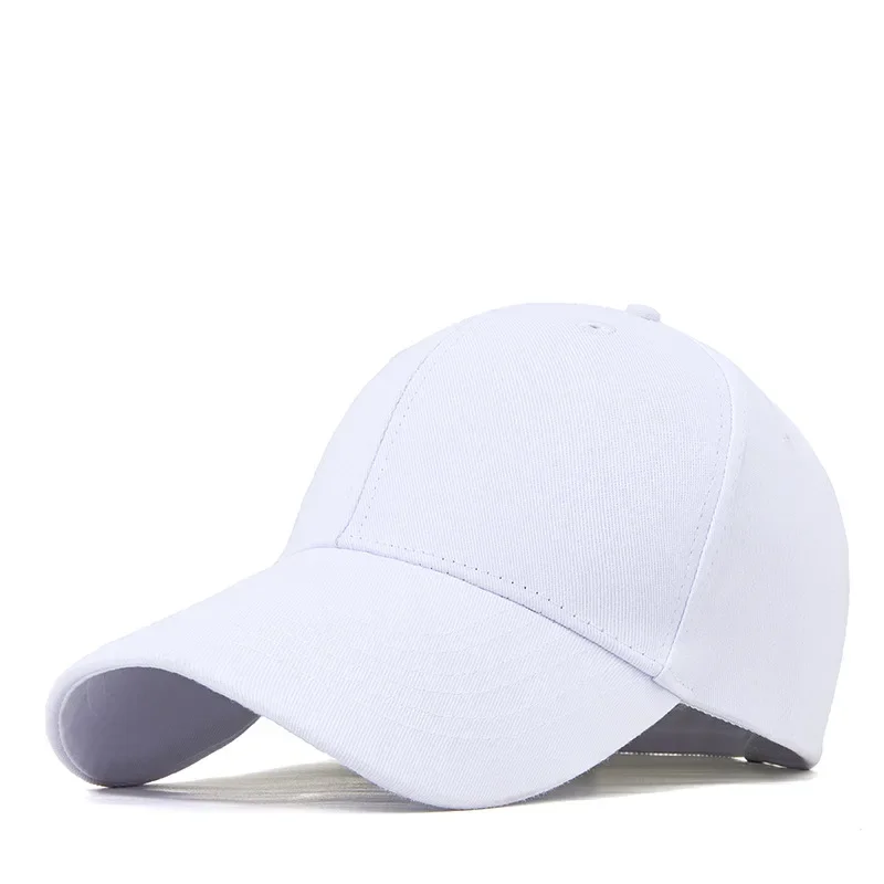 

High Quality 56-59cm 59-62cm lagre Size Big Head Hard Top Cotton Baseball Cap for Men Women Outdoor Sun Hat Solid Color