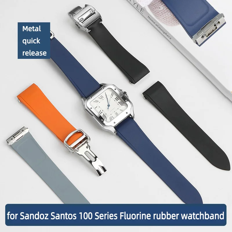 21mm Watch Strap for Cartier Santos Sandoz Santos 100 Series Fluorine Rubber Strap Men Metal Quick Release
21mm Watch Strap for Cartier Santos Sandoz Santos 100 Series Fluorine Rubber Strap Men Metal Quick Release