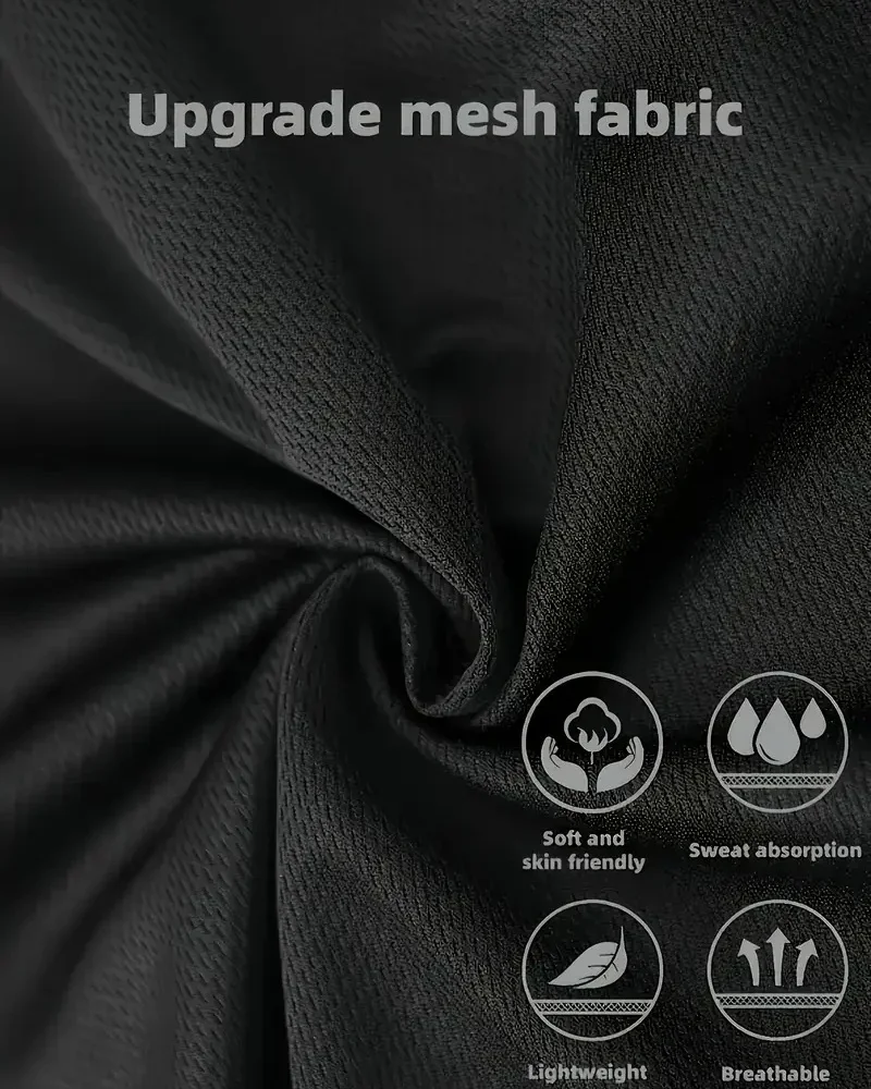 Conjunto deportivo de verano para hombre, camiseta de manga corta y pantalones cortos, dos piezas, transpirable, de secado rápido, informal. Conjunto deportivo de verano para hombre, camiseta de manga corta y pantalones cortos, dos piezas, transpirable, de secado rápido, informal.